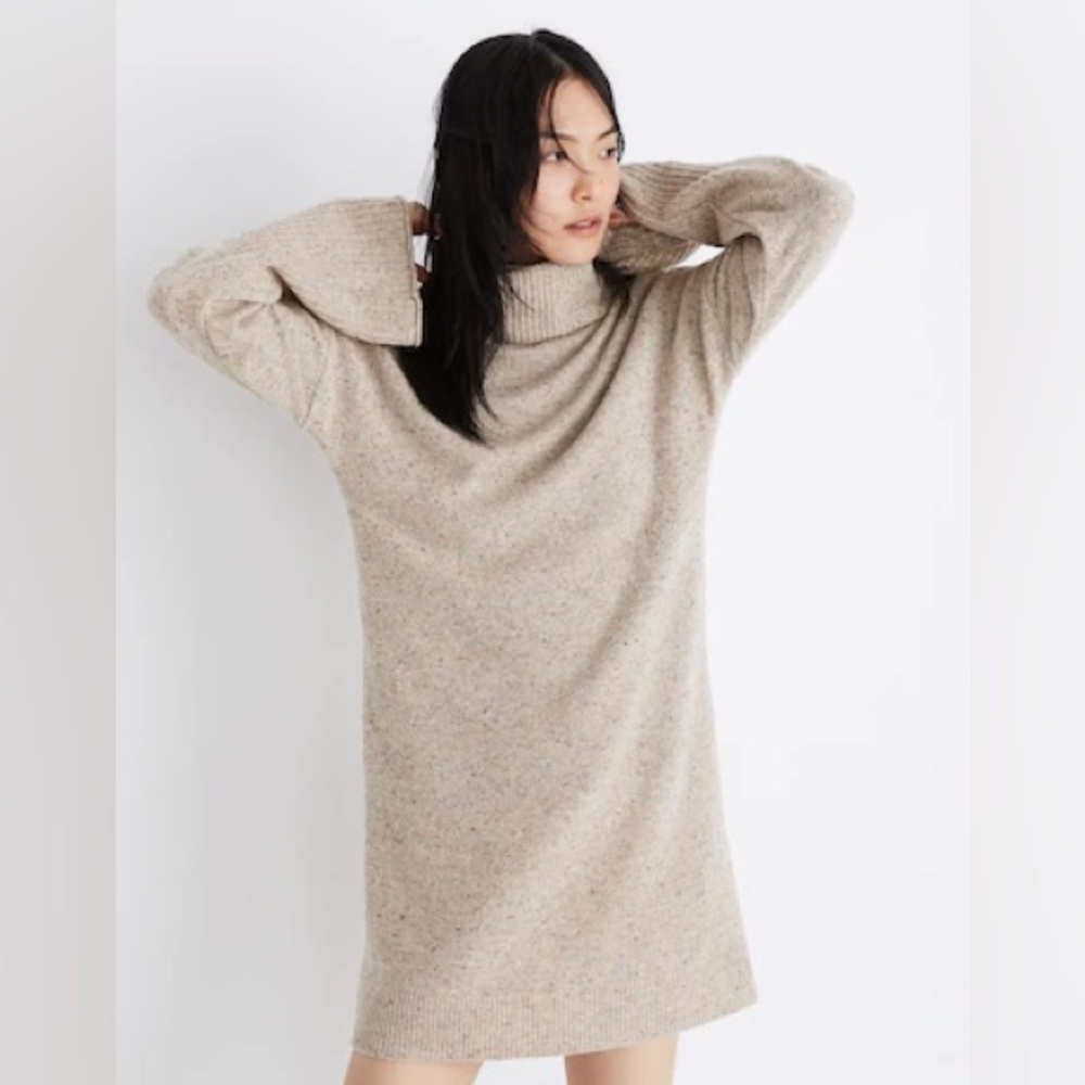 Madewell Bell-Sleeve Turtleneck Sweater-Dress